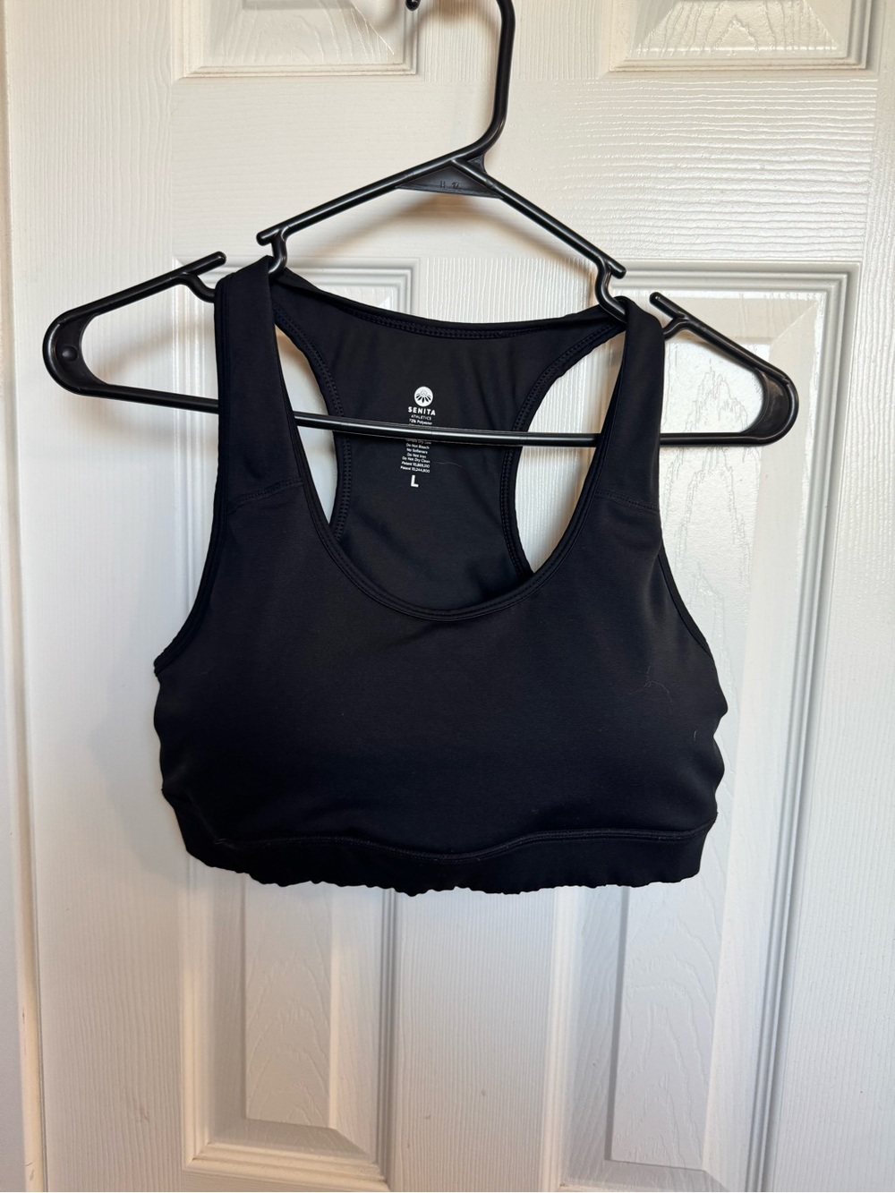 Senita Athletics Black Racerback Sports Bra